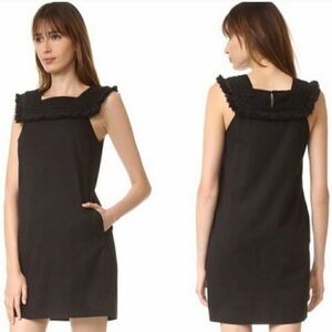 Madewell Womens Black Sundream Crochet Fringe Shift Night Out Dress 4 Boho